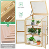 Mini Wooden Cold Frame Greenhouse Outdoor 3-Tier Raised Flower Planter Shelf