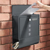 Outdoor Wall Mounted Mailbox Lockable Steel Mail Letter Post Secure Box Postbox