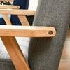 Retro Single Fabric Armchair Seat Chair Accent Armchair Wood Sofa Grey UK