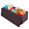 Folding Storage Ottoman Bench Tufted Faux Leather Toy Box Foot Stool Bench Seat