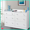 Chest of 6 Drawers High Gloss White Color Bedroom Furniture Storage Cabinet Desk