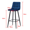 Set of 2 Velvet Bar Stools Breakfast Bar Stool Kitchen Squared Padded Seat New