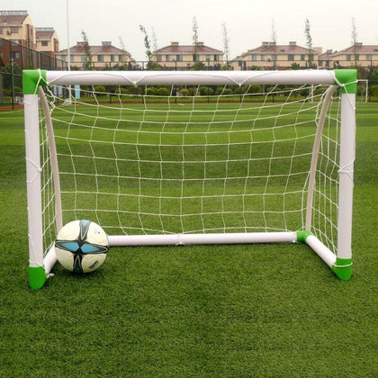 New 4Ft x 2.6Ft Kids Child Football Goals Set Post Soccer Training Steel Frame