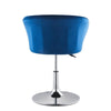1pc Barstool Velvet Cushioned Bar Stool Metal Base Salon Pub Chair Adjustable