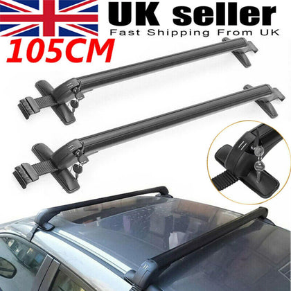 105CM Universal Lockable No Rails Anti Theft Car Roof Rack Bar Luggage Carrier