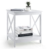 2-tier Side Table Modern End Table Coffee Table X-shape Nightstand Display Shelf