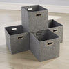 Large Grey Felt Foldable Canvas Storage Folding Box Fabric Cube 4 Piece Set