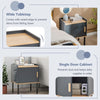 Bedside Table Wooden Nightstand Modern End Table Storage Cabinet W/ Door Cabinet