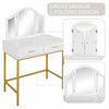 Modern Dressing Table Jewelry Makeup Desk w/ Large Mirror & Drawer Bedroom