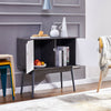 Grey Marble Pattern 2 Doors Storage Cabinet Sideboard Table Cupboard Living Room