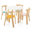 5PCS Kids Play Table and Chair Set Children Wooden Activity Table with 4 Chairs