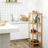 Multifunction Bamboo Shelf Free Standing Bathroom Tower Rack Corner Storage Unit