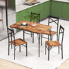 Industrial 5 Piece Dining Table Set Kitchen Table & 4 Chairs Rectangular Table
