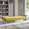 Yellow Sofa Bed 3 Seater Fabric Click Clack Sleeper Sofabed Couch Recliner