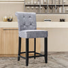 Crushed Velvet Upholstered Knocker Back Bar Stool Studded Kitchen Counter Seat