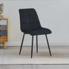 2pcs Velvet Soft Padded Seat Back Dining Chairs Set Lint Fabric Metal Legs Chair