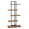 Industrial Display Shelf Storage Unit Staggered layering Metal Frame Bookcase