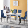 Modern White Dining Table for 2-4 Small Space Wooden Kitchen Table Writing Table
