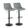 2 Faux Leather Bar Stools Breakfast Stools Gas Lift Swivel CLIPOP New Brown Grey