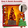 Wooden Xmas Tree Collar Box Christmas Tree Stand Cover w/ Hook & Loop Fasteners