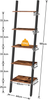 Ladder Shelf, 5-Tier Leaning Bookshelf, Stable Wall Shelf, Industrial for