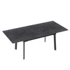 Extendable Dining Table with Marble Top Black Metal Frame Kitchen Home Furniture