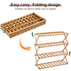 4 Tiers Bamboo Shoe Rack Folding Durable Shoe Shelf Organizer Free Standing