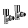 Chrome 15mm pipe connection Radiator Valves - Angled Valves for Towel Rail