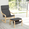 Wooden Lounge Chair Leisure Armchair with Storage Footstool & Removable Cushion