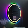 Ultra-Modern Round LED Bathroom Mirror RGB Backlit Stepless Colors Dimmable Wall