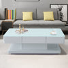 White High Gloss Coffee Table Rectangle Glass Living Room Table Furniture Modern