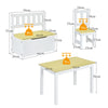 4PCS Kids Table & Chair Set 2-In-1 Wooden Toddler Activity Furniture Storage Box