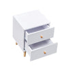 White Nightstand 2 Drawers Storage Wood Bedside Cabinet Small Side Table Bedroom