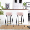 Round Velvet Breakfast Bar Stools 2pcs Pink Padded Counter High Dining Chairs UK