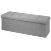 Folding Storage Ottoman Bench Tufted Faux Leather Toy Box Foot Stool Bench Seat
