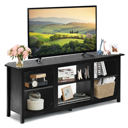 2-in-1 TV Stand for TVs up to 65 Inches Wooden TV Console Table Media Canter