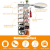 7+6 Tier Wooden Shoe Storage Rack Entryway Display Organizer with Drawer & Hooks