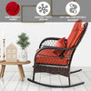 Outdoor Patio Rattan Chair Wicker Metal Rocking Armchair Garden Furniture Set
