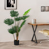 120cm Artificial Fan Palm Tree Fake Tropical Palm Tree W/ Cement Pot Artificial