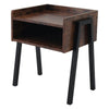 1pcs Dark Brown Retro Bedside End Table Bedroom Wooden Side Table Storage Unit
