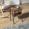 Bestirt Small Bedside Table w/ Drawer&Shelves for Bedroom Rustic Night Stand