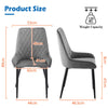 2pcs Faux Leather/Velvet Dining Chairs Soft Padded Metal Legs Restaurant Chair