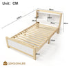 Kids Bed 3FT Single Size Bed Solid Pine Wooden Bed Frame w/Storage Headboard QF