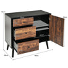 Industrial Storage Cabinet Floor Standing Wooden Sideboard Accent Side Cabinet