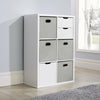 Chunky Storage Cube 6 Shelf Bookcase Wooden Display Unit Organiser White