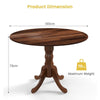 Wooden Dining Table 4 Persons Round Kitchen Table Counter w/ Curved Trestle Legs