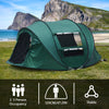 3-4 Man Pop up Camping Tent Hiking Outdoor Tent 2 window 2 door floor Waterproof