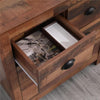 Rustic Brown Chest Of 4 Drawers Wooden Storage Unit Black Metal Handles Bedroom