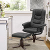 Armchair Recliner Set Lounge Footrest Stool Faux Leather Sofa Chair Swivel Seat