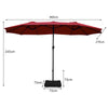 4.6M Patio Double-Sided Umbrella Parasol Outdoor Extra Large Crank Sunshade